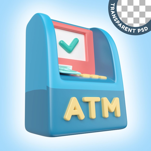 PSD icona illustrazione atm 3d