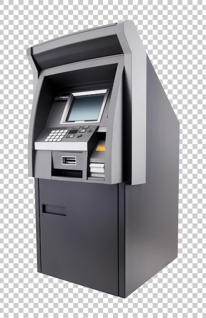 在透明的背景上隔離的自動取款機