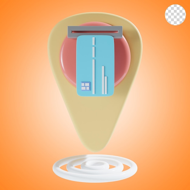 PSD atm location 3d icon