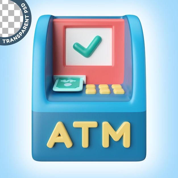 PSD atm-pictogram voor 3d-afbeelding