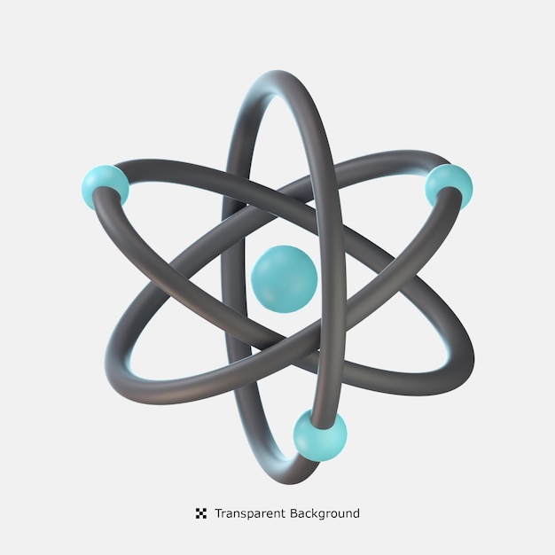 PSD illustrazione dell'icona 3d dell'atomo