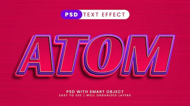 Atom 3D-stijl teksteffect