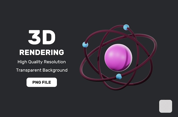 PSD atom education tools 3d icon