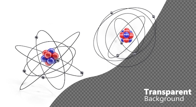 PSD atomo isolato su uno sfondo trasparente