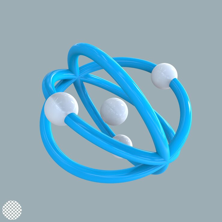 PSD atom orbit strictuur 3d illustratie weergave