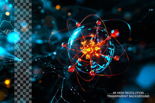 Atom structure and research on transparent background