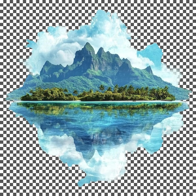 Atrakcyjna Bora Bora Polinezja Francuska odizolowana na przezroczystym tle