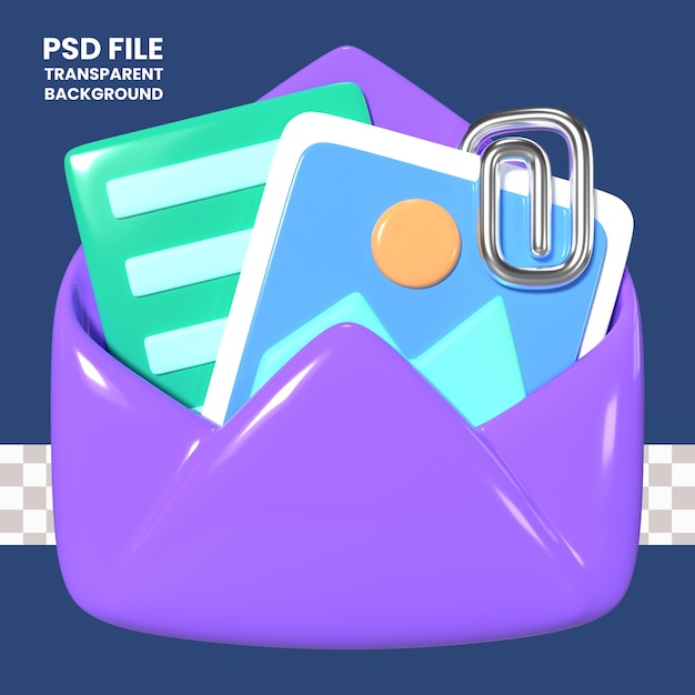 attachment 3d illustration icon