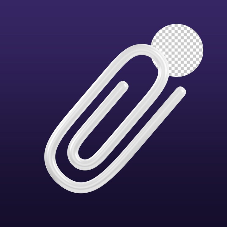 PSD attachment clip 3d illustration