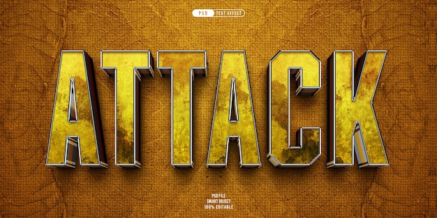 Attack 3d editable text effect