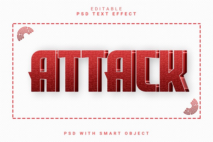 PSD attack 3d text effect