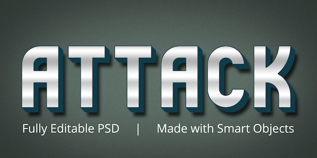 Attack Editable Text Style Effect