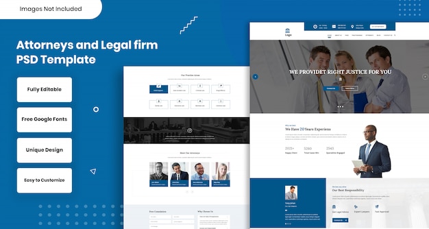 PSD attorneys and legal firm web template