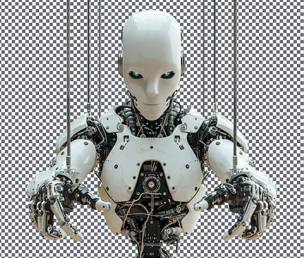 PSD attractive ai assisted puppeteer isolated on transparent background