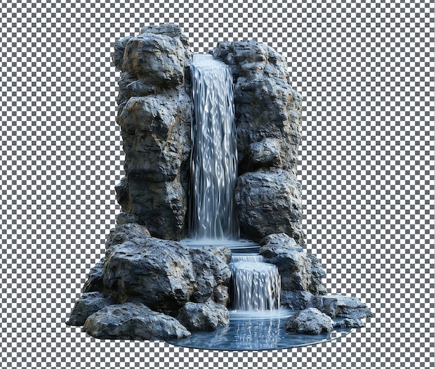 PSD Привлекательный анимированный водопад, изолированный на прозрачном фоне