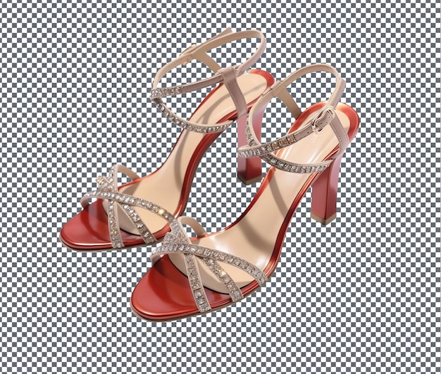 Attractive and Charming Sexy blingbling cocktail women shoes isolated on transparent background
