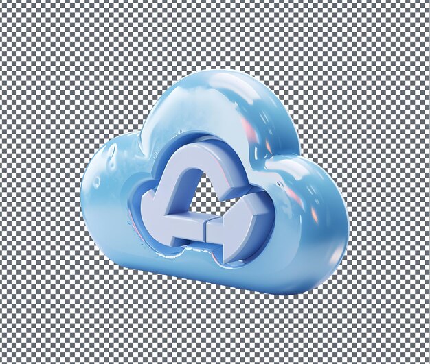 Attractive cloud refresh isolated on transparent background