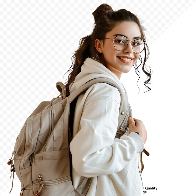 Attractive college student with backpack