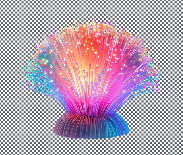 attractive fiber optic lamp toy isolated on transparent background