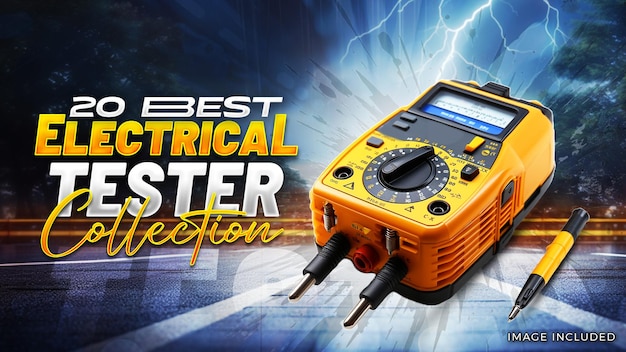 Attractive product review video thumbnail design for best electrical tester