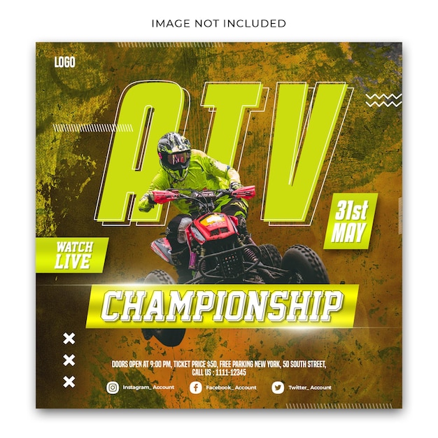 PSD atv championship social media template