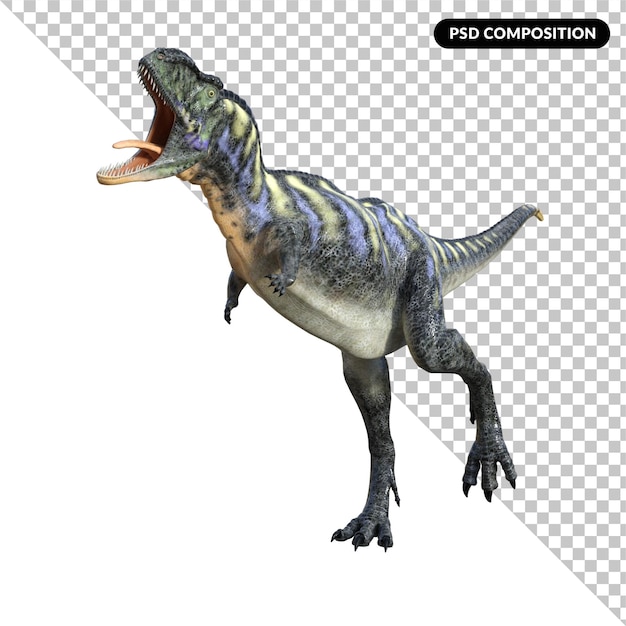 PSD aucasaurus dinosaur isolated 3d render