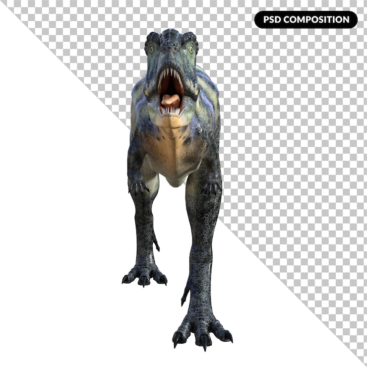 PSD aucasaurus dinosaur isolated 3d render