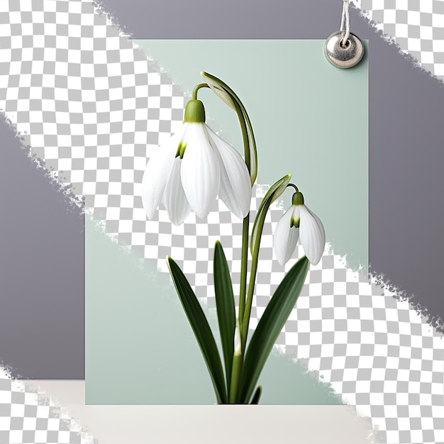 PSD auckland in nuova zelanda mostra un solitario fiore bucaneve bianco su uno sfondo trasparente