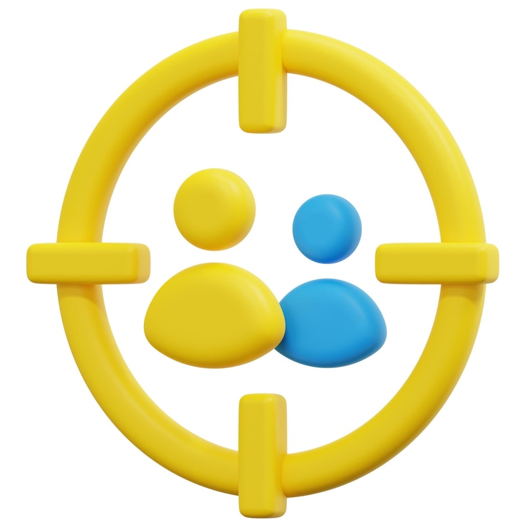 PSD audience 3d render icon illustration
