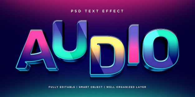 Audio 3d-stijl teksteffect