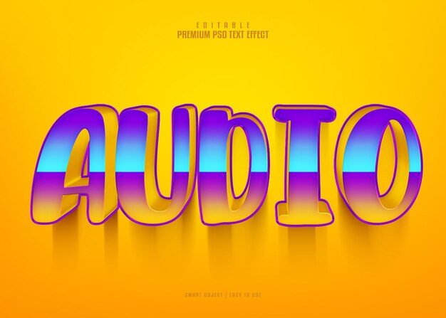 Audio editable premium 3d psd text effect