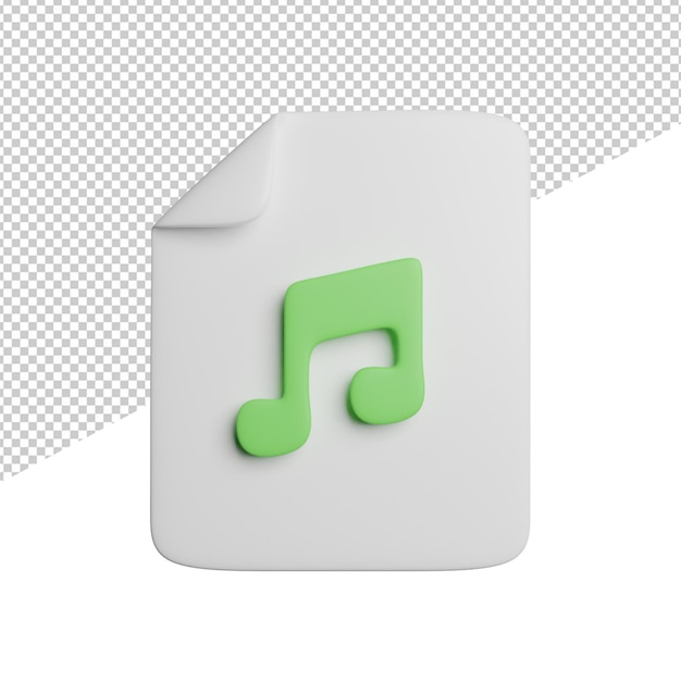 透明な背景にオーディオ ファイル サイン正面 3 d レンダリング アイコン イラスト