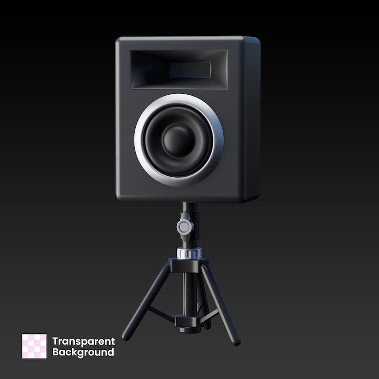 PSD audio sound system 3d illustration
