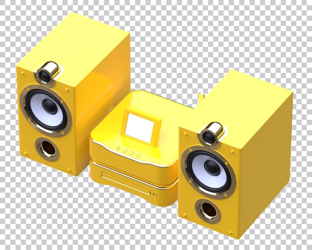 Audio system isolated on transparent background 3d rendering illustration