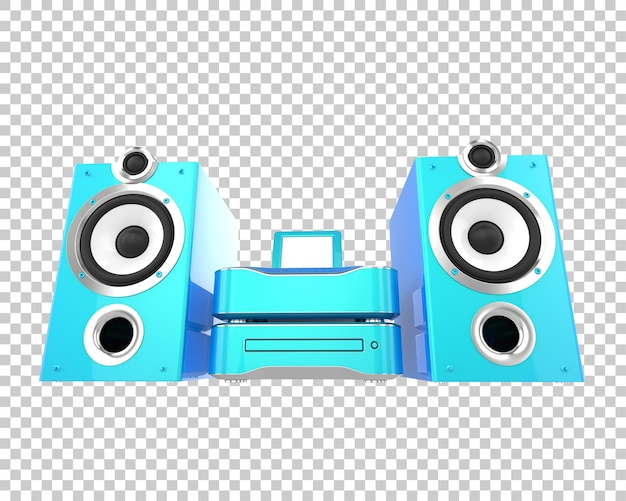 Audio system isolated on transparent background 3d rendering illustration