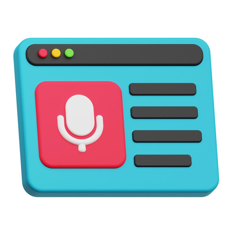 PSD audio website 3d icon isolated on the white background