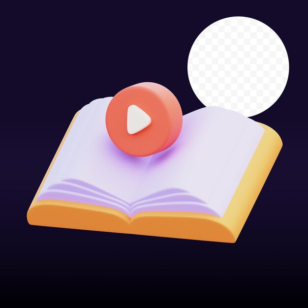 PSD audiobook 3d illustration