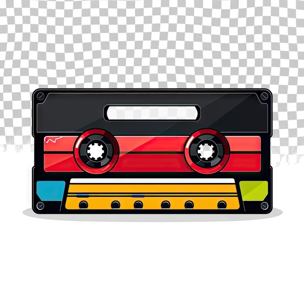 PSD audiocassette icon vector isolated on transparent background