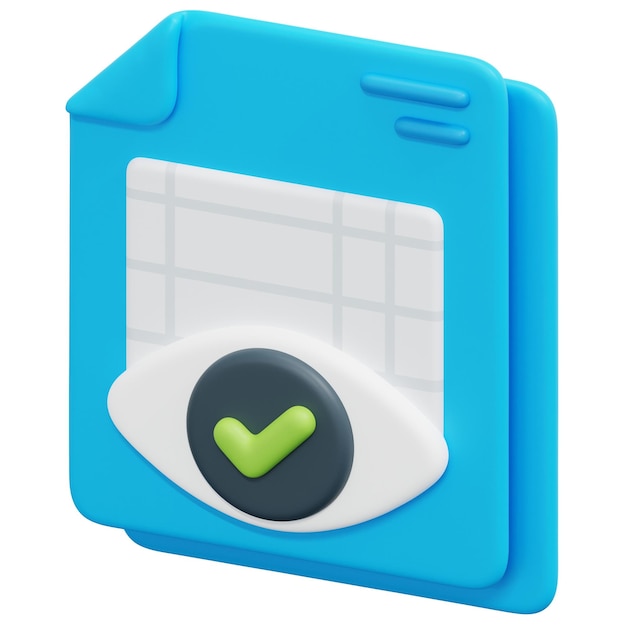 PSD audit 3d render icon illustration