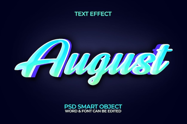 August Editable 3D Text Effect