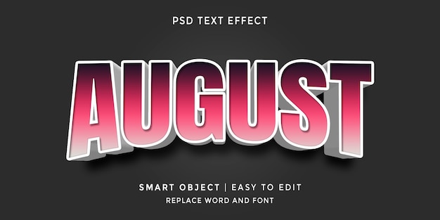 Augustus Bewerkbaar 3D-stijl teksteffect