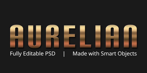 PSD aurelian editable text style effect