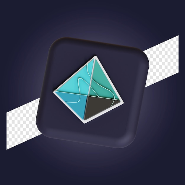 Aurora cryptocurrency symbol logo 3d illustration