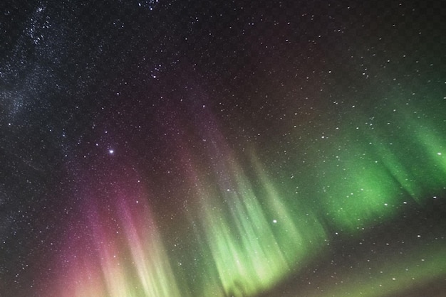 Aurora Sky or Northern Light Effect Isolated on Transparent Background