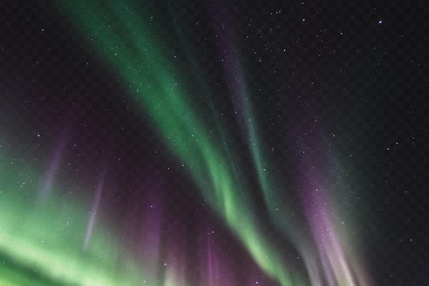 Aurora Sky or Northern Light Effect Isolated on Transparent Background