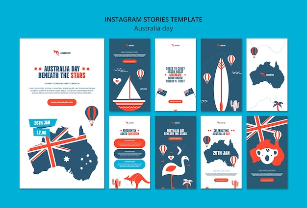 PSD storie instagram del giorno dell'australia