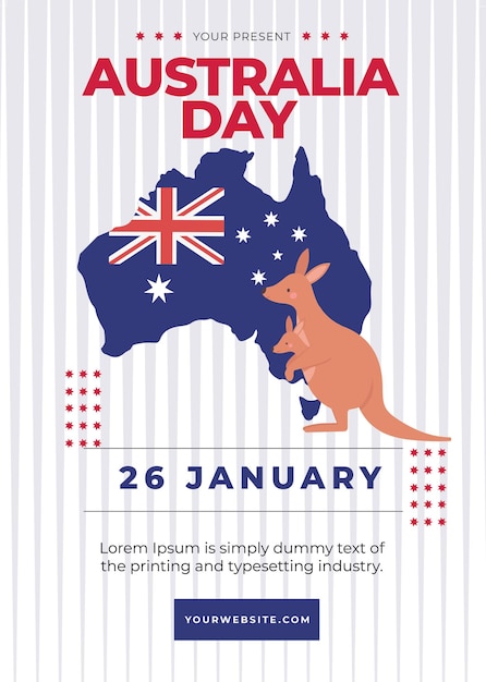 PSD australia day vector flat design