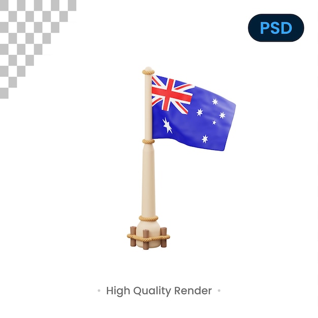Icona 3d della bandiera dell'australia