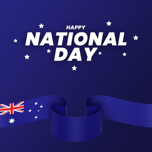 호주 국기 디자인 독립 기념일 배너 편집 가능한 텍스트 및 배경