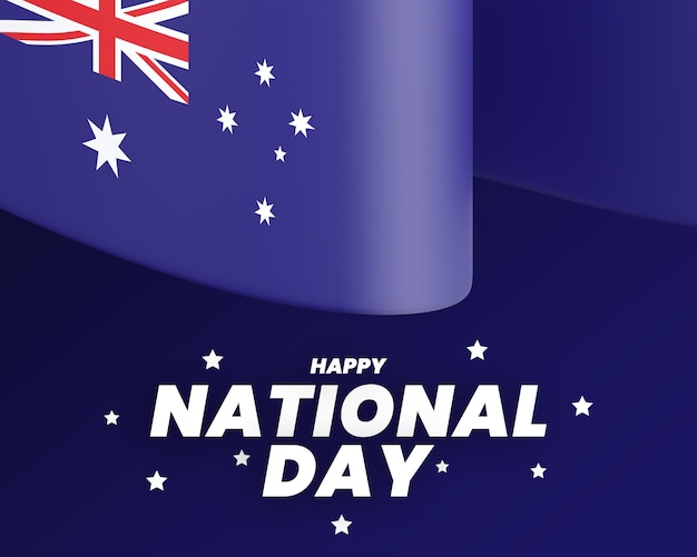 Testo e sfondo modificabili della giornata nazionale dell'indipendenza del modello di progettazione della bandiera dell'australia
